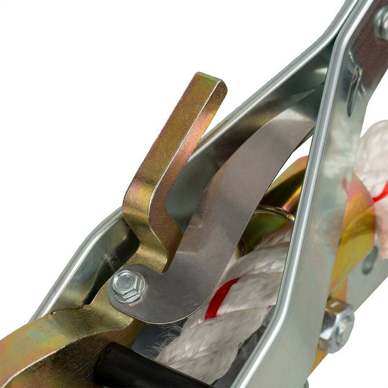Maasdam Pow'R Pull 1,500 lb. 3/4 Ton Capacity 10:1 Leverage Rope Puller Come Along Tool with 100 ft. of Highway Approved Rope - A-100