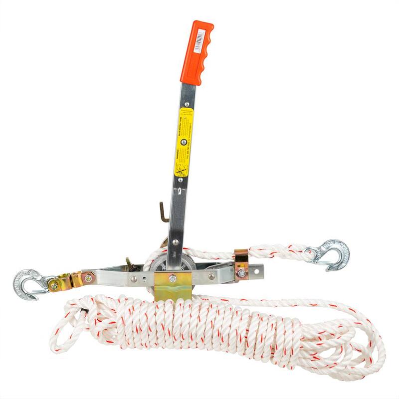 Maasdam Pow'R Pull 1,500 lb. 3/4 Ton Capacity 10:1 Leverage Rope Puller Come Along Tool with 50 ft. of Highway Approved Rope - A-50