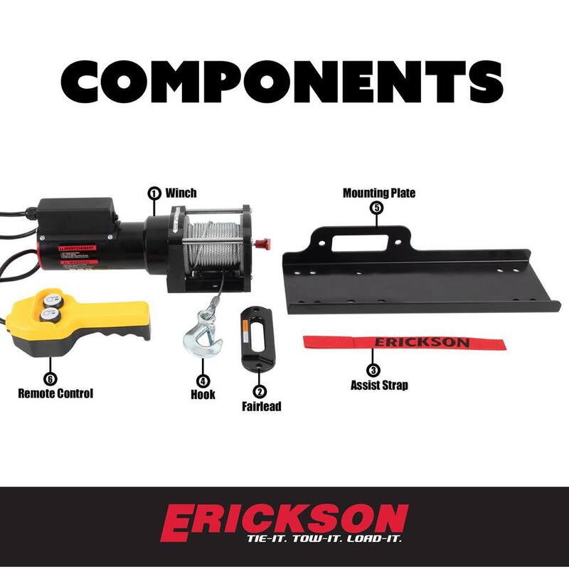 Erickson 120V AC 35 ft. 1500 lb. Electric Winch - 06421