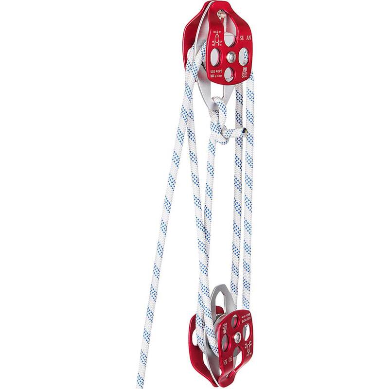 VEVOR Double Braid Rope Pulley 1/2 in. x 100 ft. Twin Sheave Block and Tackle with Braid Rope 7,700 lbs. Breaking Strength - SHLSJTZ12MM30MJLSV0