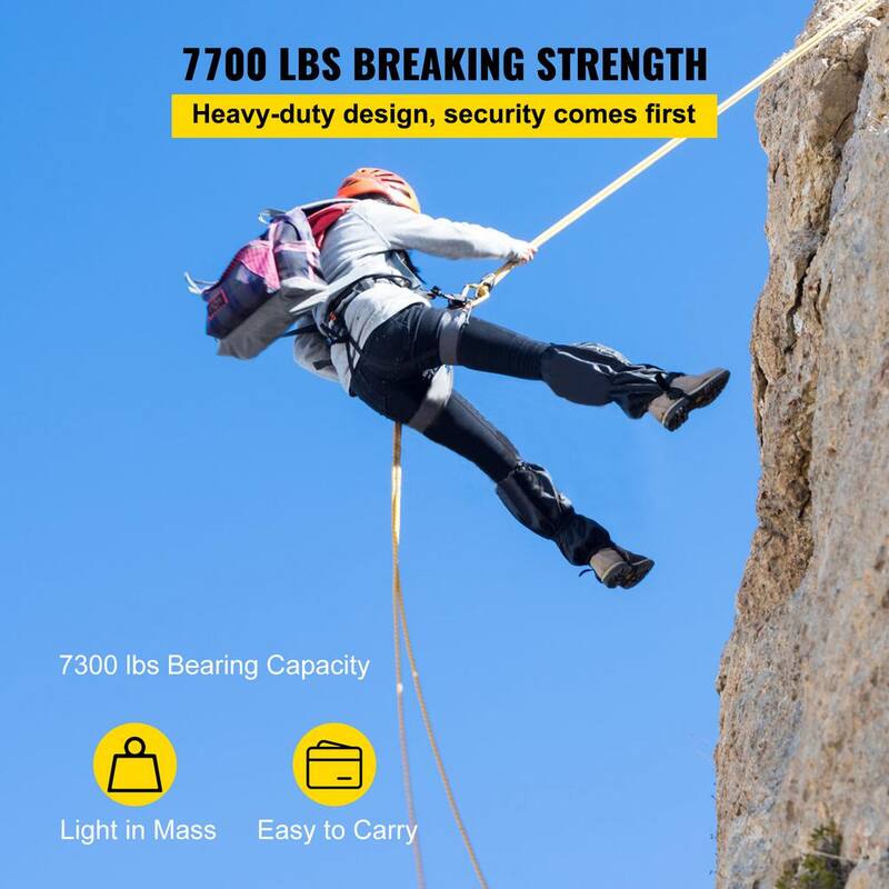 VEVOR Double Braid Rope Pulley 1/2 in. x 100 ft. Twin Sheave Block and Tackle with Braid Rope 7,700 lbs. Breaking Strength - SHLSJTZ12MM30MJLSV0
