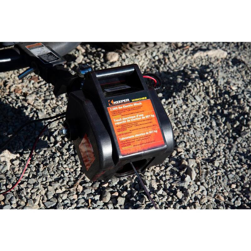 Keeper 2,000 lbs. Portable 12-Volt DC Electric Winch with Rapid Mount - KTSL2000RM