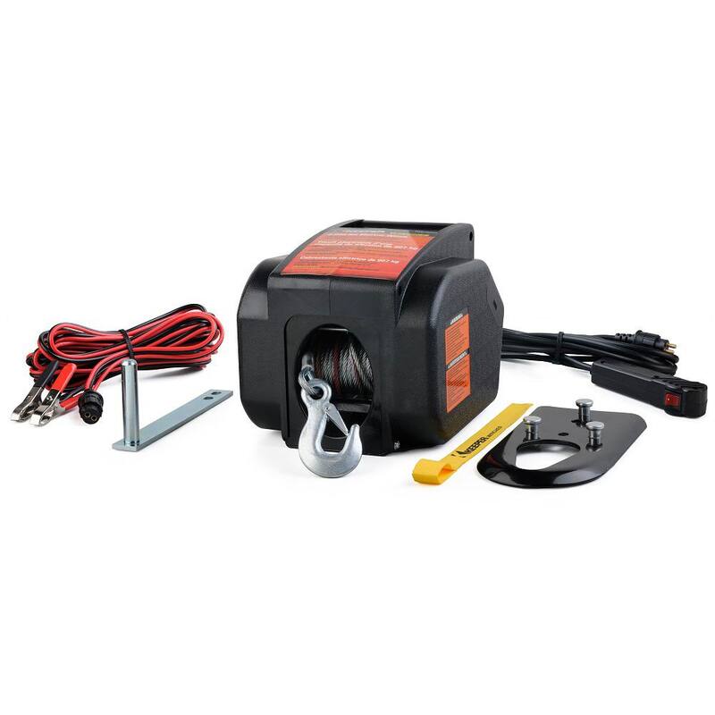Keeper 2,000 lbs. Portable 12-Volt DC Electric Winch with Rapid Mount - KTSL2000RM
