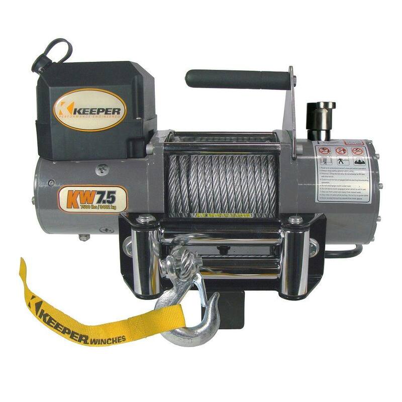 Keeper 7,500 lbs. Portable Electric Winch 12VDC with Rapid Mount - KW75122RM-1