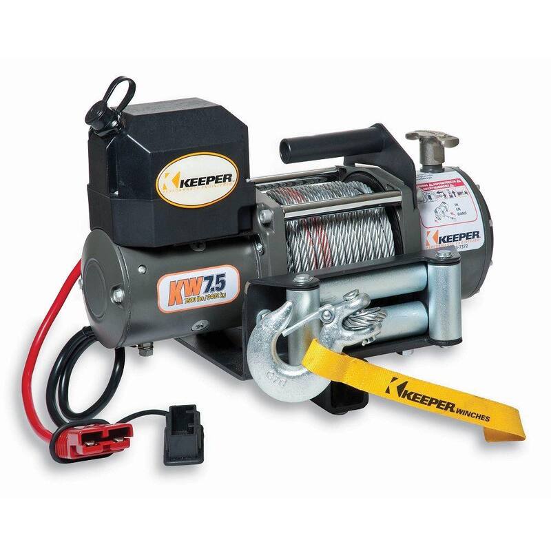 Keeper 7,500 lbs. Portable Electric Winch 12VDC with Rapid Mount - KW75122RM-1