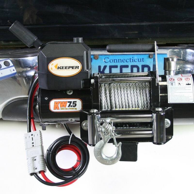 Keeper 7,500 lbs. Portable Electric Winch 12VDC with Rapid Mount - KW75122RM-1
