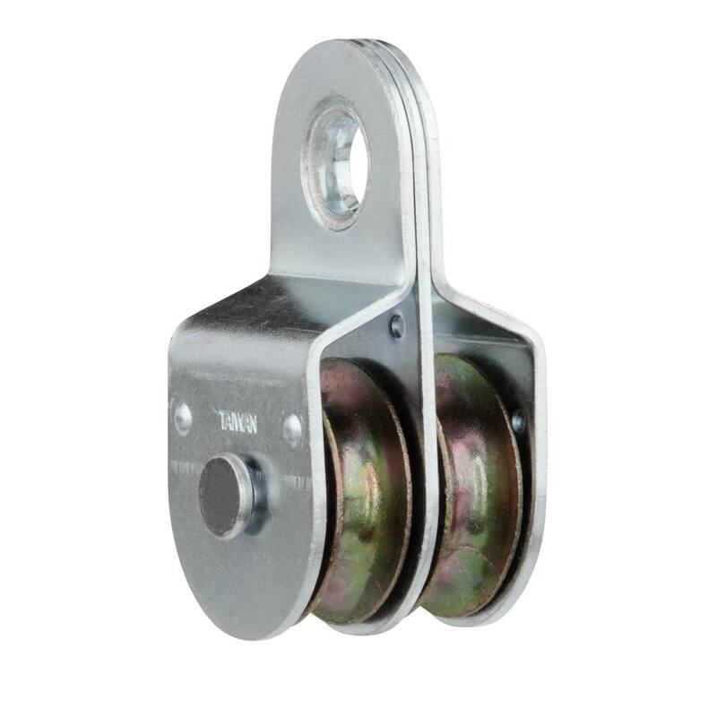 Hardware Essentials 1-1/2 in. Double Sheave Heavy Duty Pulley with Fixed Eye (2-Pack) - 852494.0