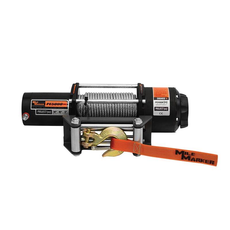MILE MARKER 5,000 lb. Capacity PE5000 UTV Winch with Cable and Remote - 77-50120W