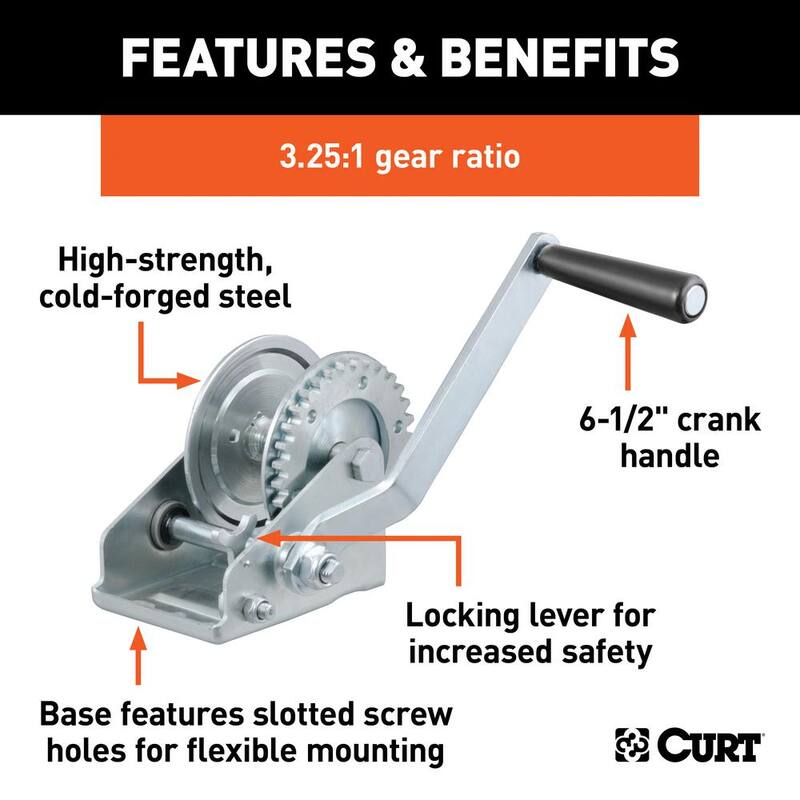 CURT Hand Winch (900 lbs., 6-1/2" Handle) - 29423