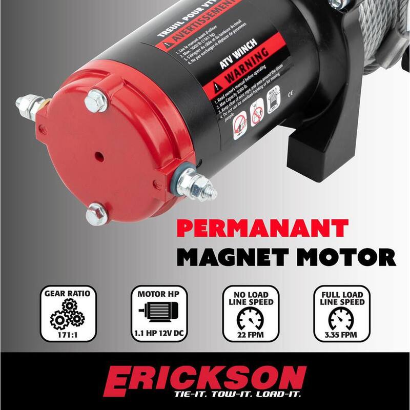 Erickson 12-Volt DC 50 ft. 3000 lb. Electric Winch - 06424