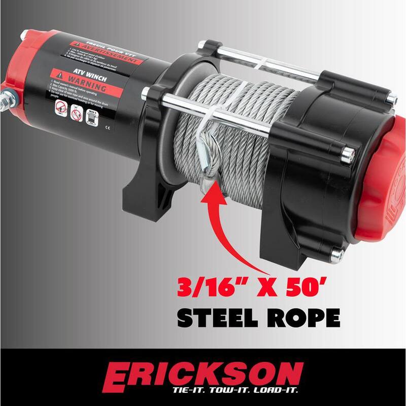 Erickson 12-Volt DC 50 ft. 3000 lb. Electric Winch - 06424