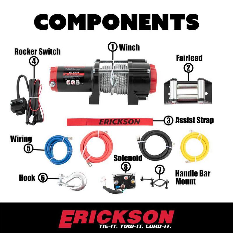 Erickson 12-Volt DC 50 ft. 3000 lb. Electric Winch - 06424
