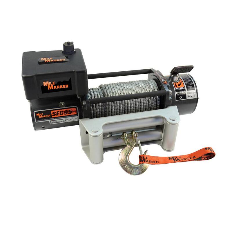 MILE MARKER 9,500 lb. Capacity SEC9.5 SUV and Truck Winch with Cable and Remote - 76-50246BW