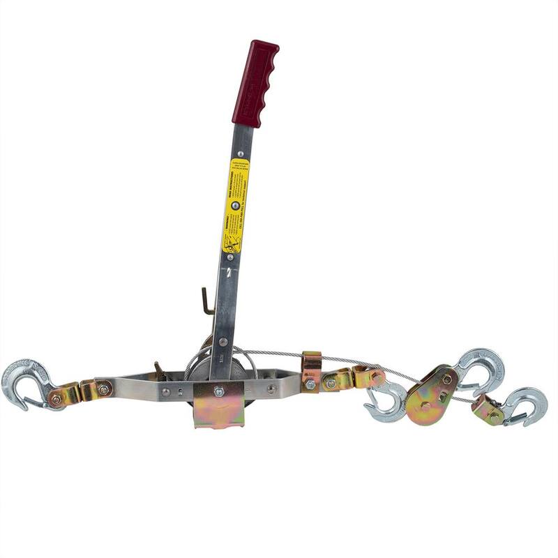 Maasdam Pow'R Pull 1 to 2-ton Capacity Convertible Winch Puller Come Along Tool with Included Cable - 144C-6