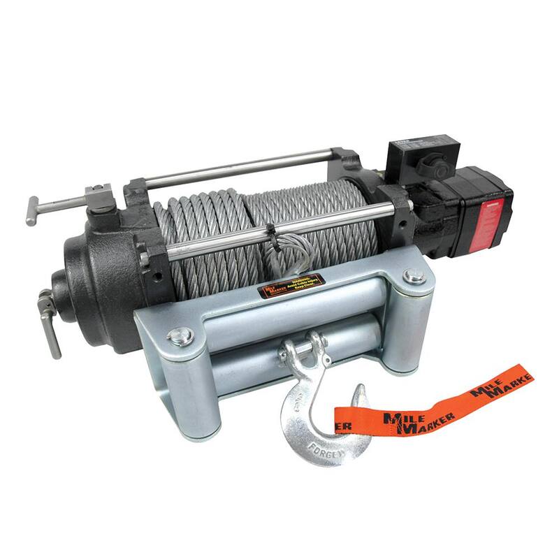 MILE MARKER 12,000 lb. Capacity H12000 Permanent Hydraulic Winch with 100 ft. Steel Cable - 75-52000C