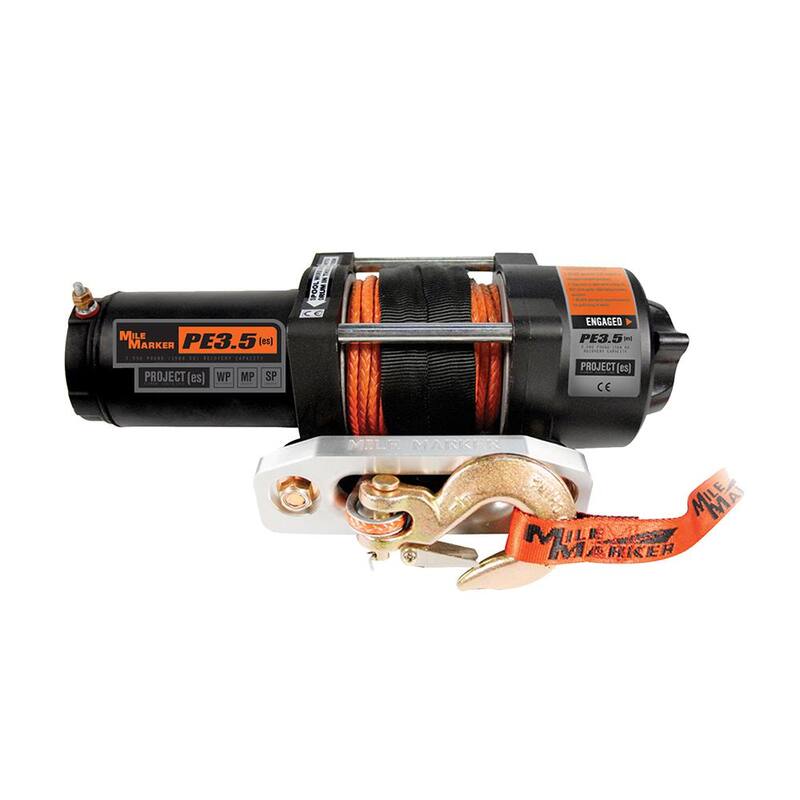 MILE MARKER 3,500 lb. Capacity PE3.5 ATV Winch with Rope and Remote - 77-53112BW