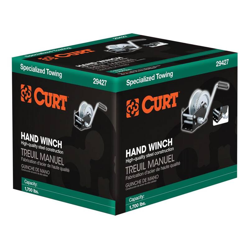 CURT Hand Crank Winch (1,700 lbs, 8" Handle) - 29427