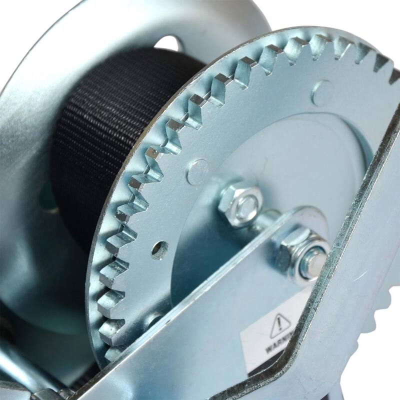 BRIDGELAND 1500 lbs. Capacity Trailer Winch with 20 ft. Strap and Hook - 91014