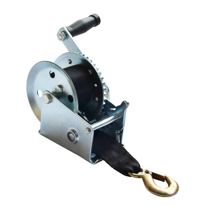BRIDGELAND 1500 lbs. Capacity Trailer Winch with 20 ft. Strap and Hook - 91014