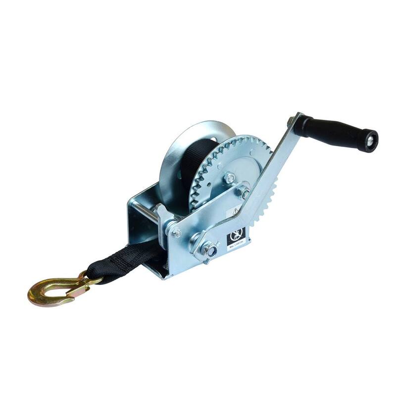 BRIDGELAND 1500 lbs. Capacity Trailer Winch with 20 ft. Strap and Hook - 91014
