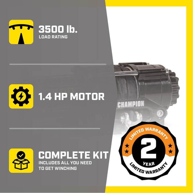 Champion Power Equipment ATV/UTV Synthetic Rope Winch Kit with Hawse Fairlead - 100428