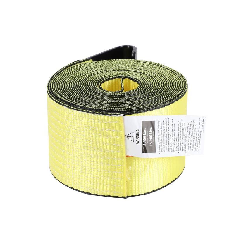 BRIDGELAND 4 in. x 30 ft. 5400 lb. Working Load Limit Capacity Winch Straps with Flat Hooks (6-Pack) - 91097