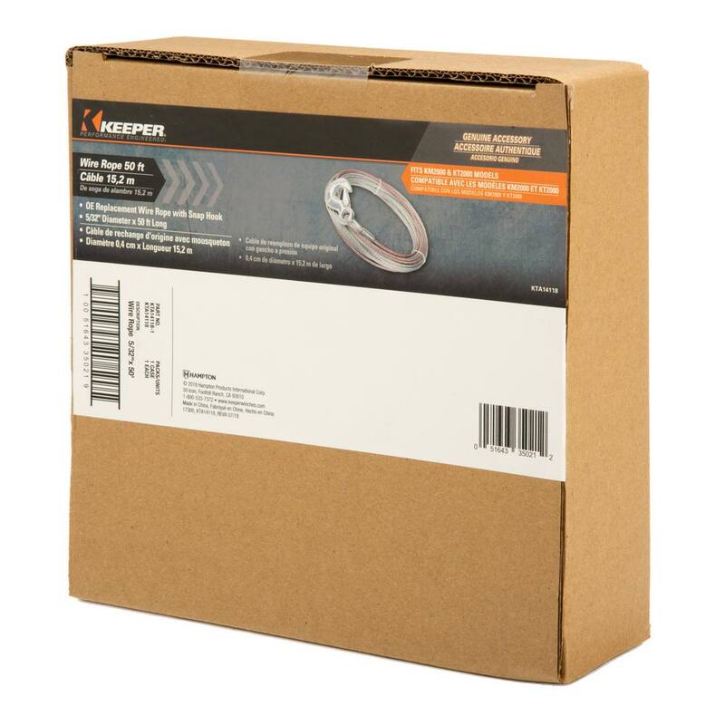 Keeper 50 Ft. x 5/32 In. Wire Rope - KTA14118-1