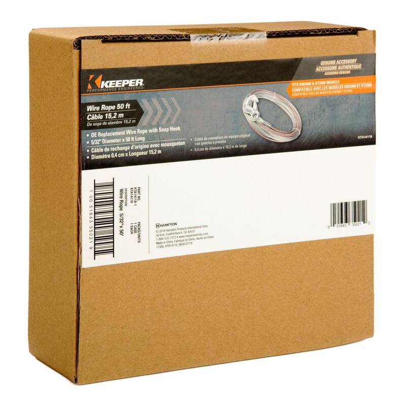 Keeper 50 Ft. x 5/32 In. Wire Rope - KTA14118-1