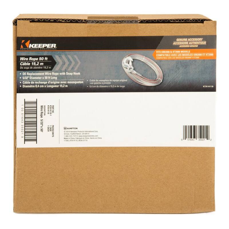 Keeper 50 Ft. x 5/32 In. Wire Rope - KTA14118-1