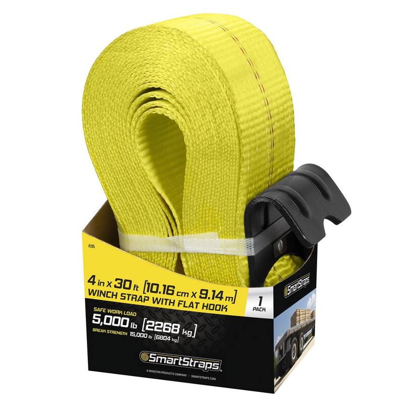 SmartStraps 4 in. x 30 ft. 5,000 lbs. Working Load Limit Load Binder Winch Strap - 285