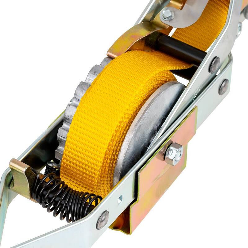 Maasdam Pow'R Pull 4,000 lb. 2-Ton Capacity 12 ft. Max Lift 10:1 Leverage Web Strap Puller Come Along Tool - WS-2