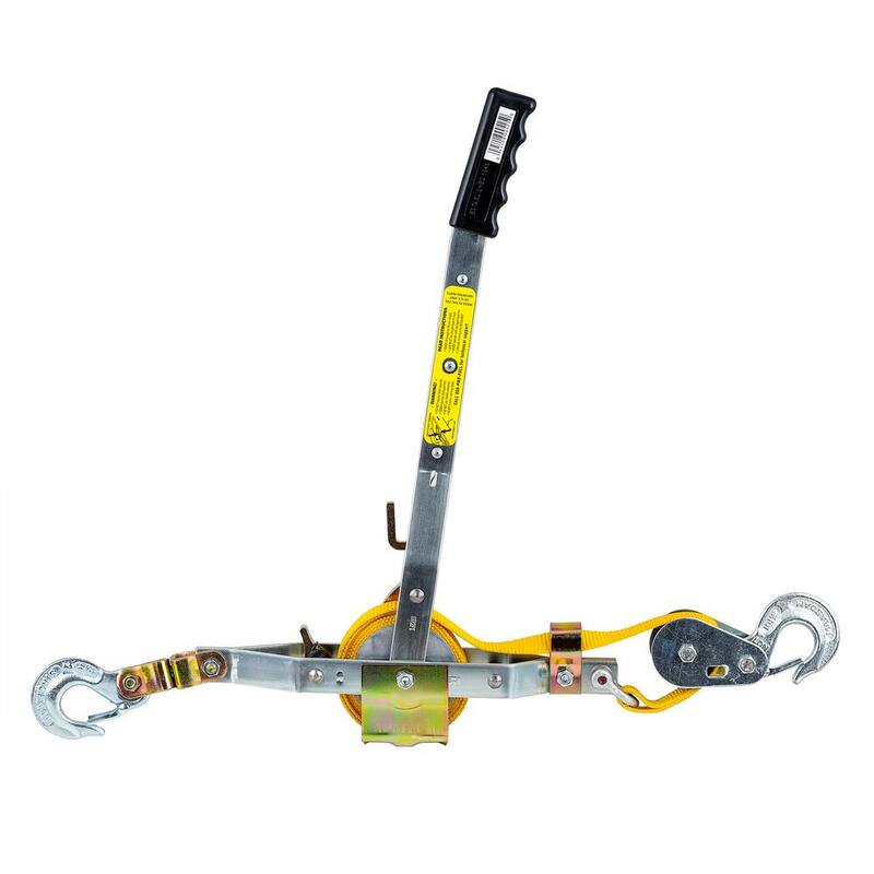 Maasdam Pow'R Pull 4,000 lb. 2-Ton Capacity 12 ft. Max Lift 10:1 Leverage Web Strap Puller Come Along Tool - WS-2