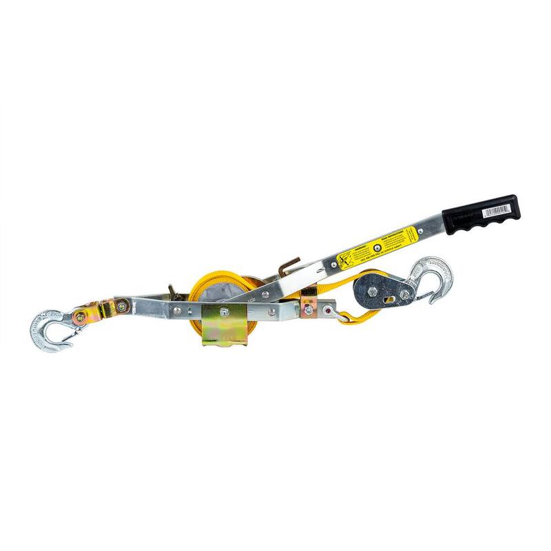 Maasdam Pow'R Pull 4,000 lb. 2-Ton Capacity 12 ft. Max Lift 10:1 Leverage Web Strap Puller Come Along Tool - WS-2