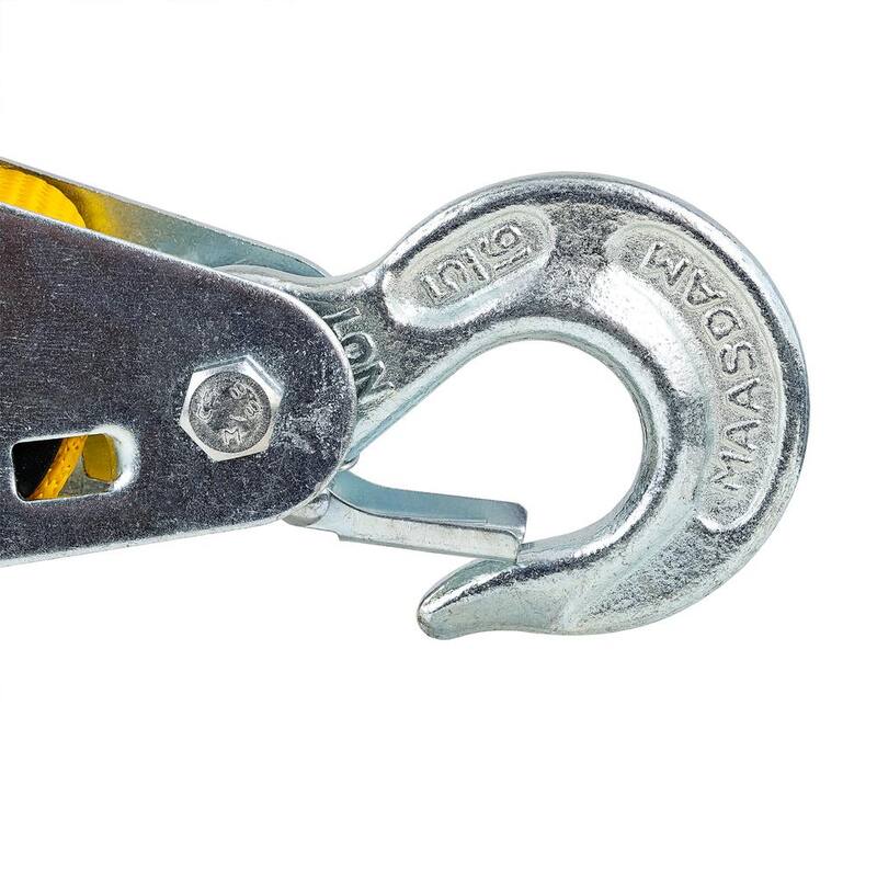 Maasdam Pow'R Pull 4,000 lb. 2-Ton Capacity 12 ft. Max Lift 10:1 Leverage Web Strap Puller Come Along Tool - WS-2