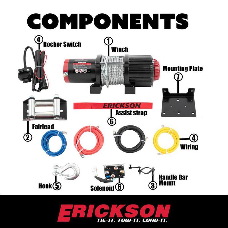 Erickson 12-Volt DC 40 ft. 4000 lb. Electric Winch - 06428
