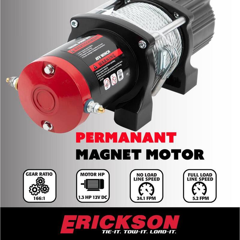 Erickson 12-Volt DC 40 ft. 4000 lb. Electric Winch - 06428
