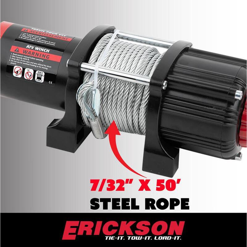 Erickson 12-Volt DC 40 ft. 4000 lb. Electric Winch - 06428