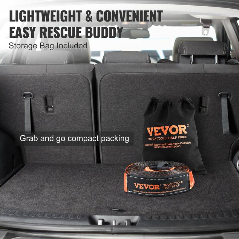 VEVOR Off-Road Recovery Kit, 3 in., Heavy Duty Winch Recovery Kit with 30,000 lbs. Tow Strap, 44,092 lbs. D-Ring Shackles - JPJYGJB5J0005FPT8V0-802