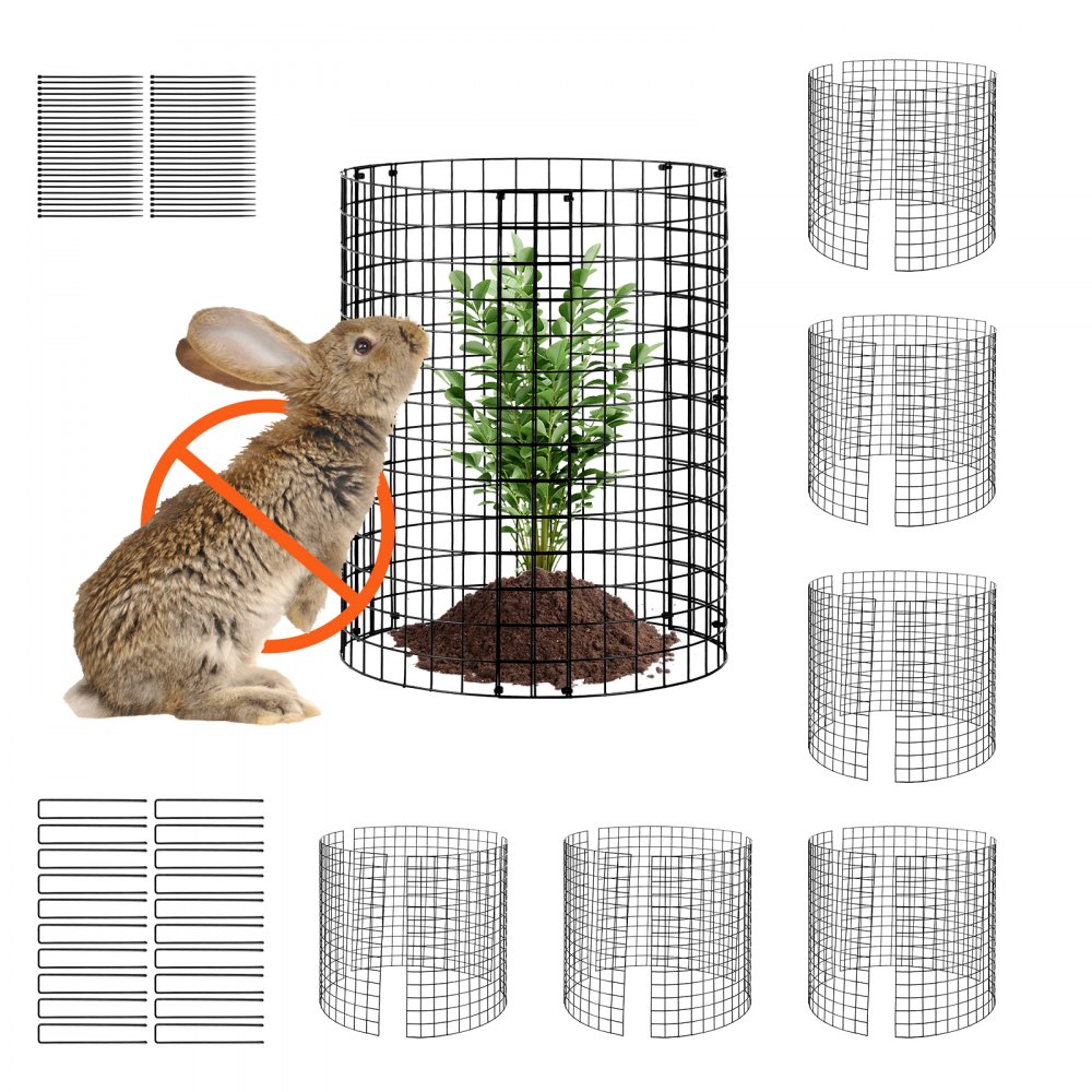 VEVOR 6 Pack Plant Protector from Animals 12.6'' Dia. x 14'' H Metal Plant Cage - QBWZCL14YCHS4N9UIV0