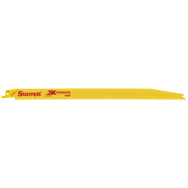 Starrett 3X Power - Wood Bi-Metal, Reciprocating Blades, 12" X 3/4 X .050 X 6 Tpi, Tapered Shape, 2 Pack - BT126-2