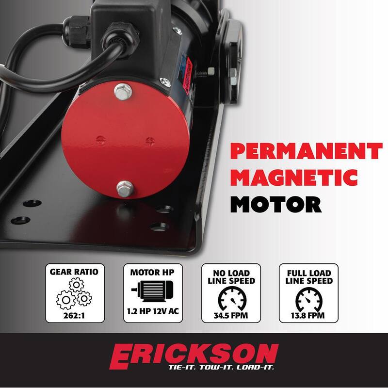 Erickson 12-Volt DC 50 ft. 1500 lb. Electric Winch - 06420