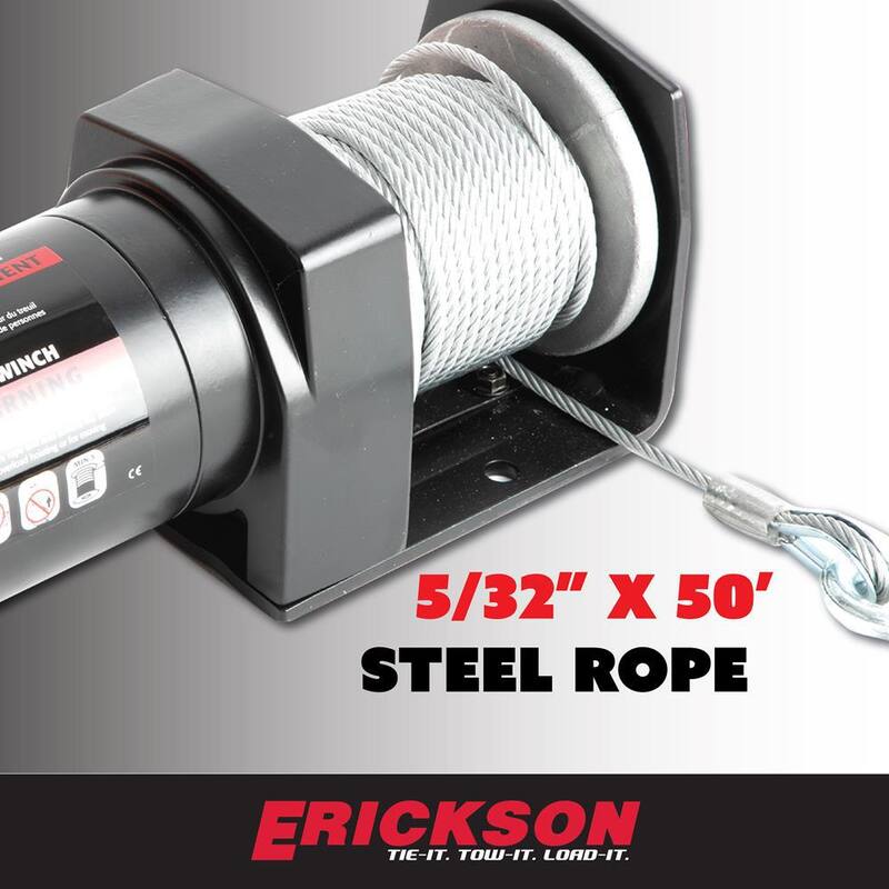 Erickson 12-Volt DC 50 ft. 1500 lb. Electric Winch - 06420