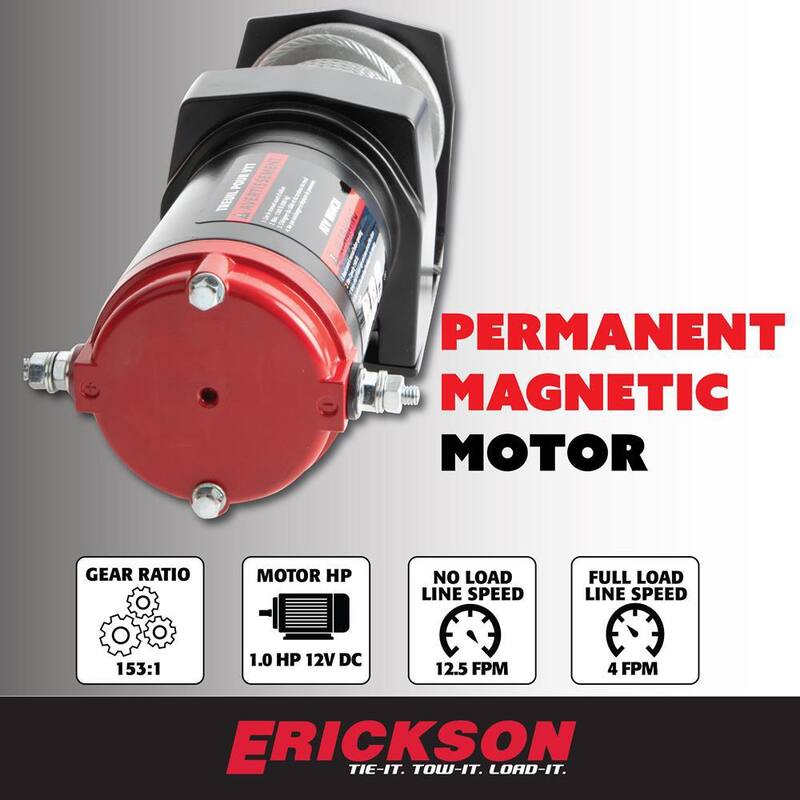 Erickson 12-Volt DC 50 ft. 1500 lb. Electric Winch - 06420