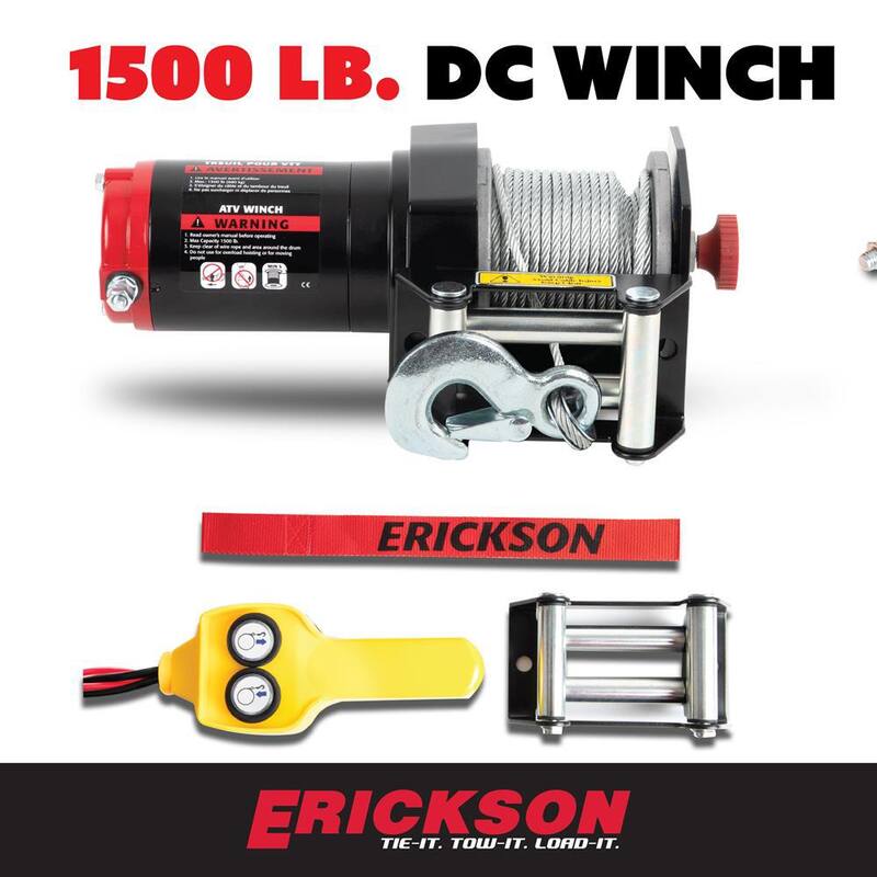 Erickson 12-Volt DC 50 ft. 1500 lb. Electric Winch - 06420