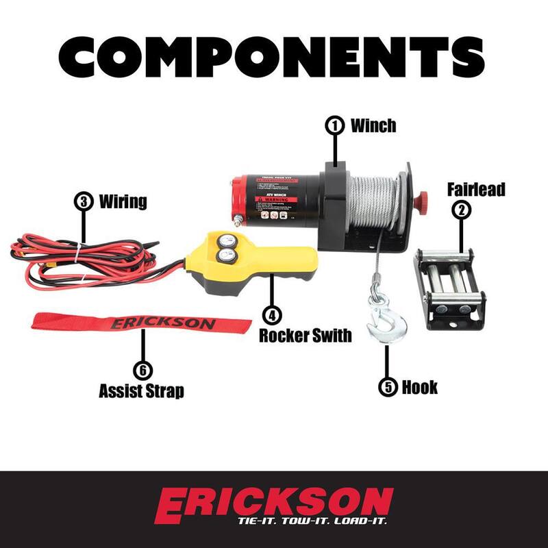 Erickson 12-Volt DC 50 ft. 1500 lb. Electric Winch - 06420