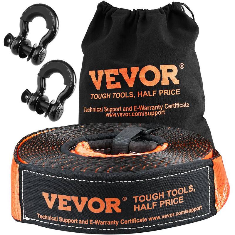 VEVOR Off-Road Recovery Kit, 3 in., Heavy Duty Winch Recovery Kit with 30,000 lbs. Capacity, Polyester Tow Strap, Shackles - JPJYGJB4J000Y9QTFV0-802