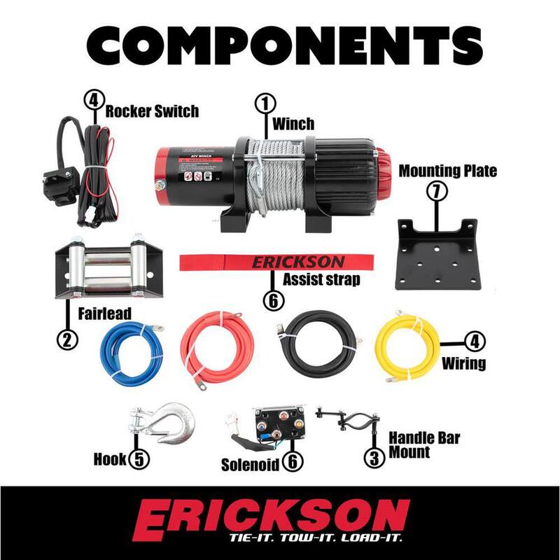 Erickson 12-Volt DC 50 ft. 5000 lb. Electric Winch - 06430