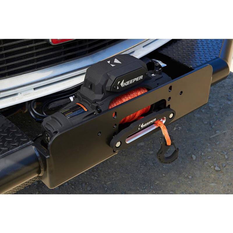 Keeper 12-Volt DC 9,500 lbs. Electric Winch with Synthetic Rope - KX95132-1