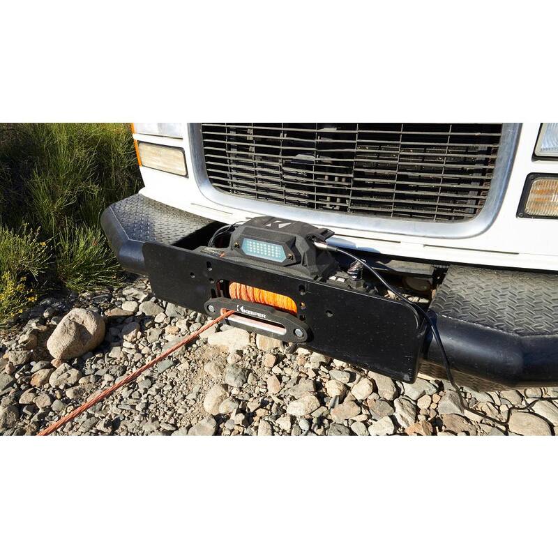 Keeper 12-Volt DC 9,500 lbs. Electric Winch with Synthetic Rope - KX95132-1