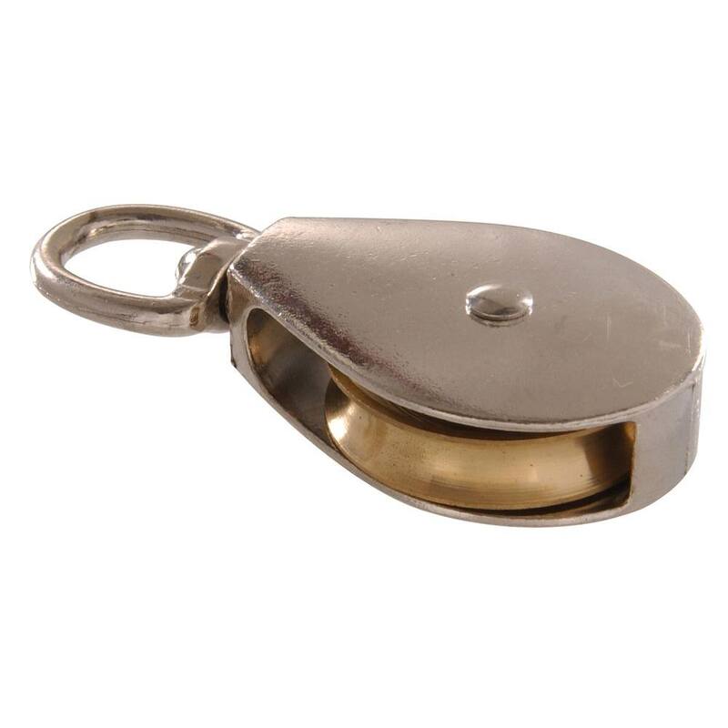 The Hillman Group Hardware Essentials Solid Brass Single Sheave Swivel Pulley (1/2") - 321570.0
